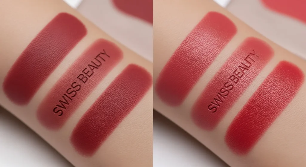 Swiss Beauty lipstick shades